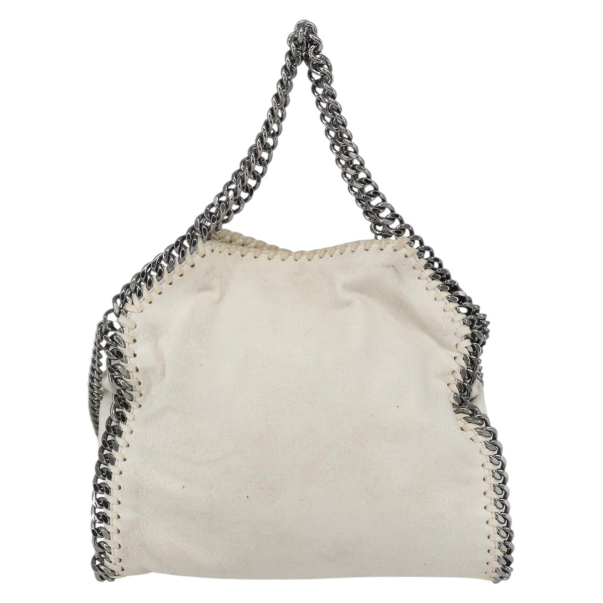 Stella McCartney Falabella Fold Over Crossbody Bag Shaggy Deer, WHITE, POLYESTER, Handbag