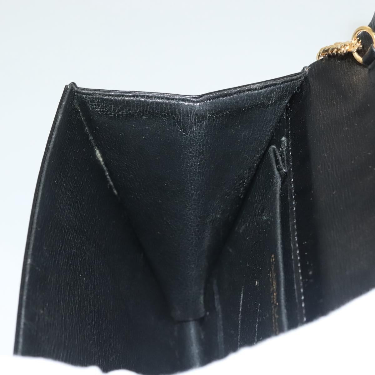 Christian Dior Vintage Chain Flap Shoulder Bag Leather, BLACK, LEATHER, Shoulder bag