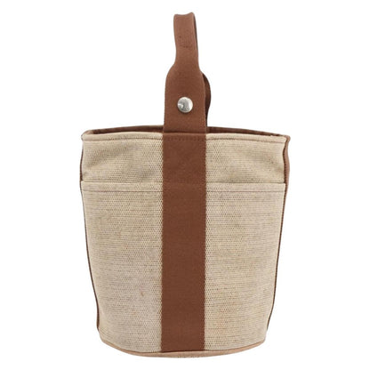 Hermes Saxo Handbag Toile, BEIGE, CANVAS, Handbag