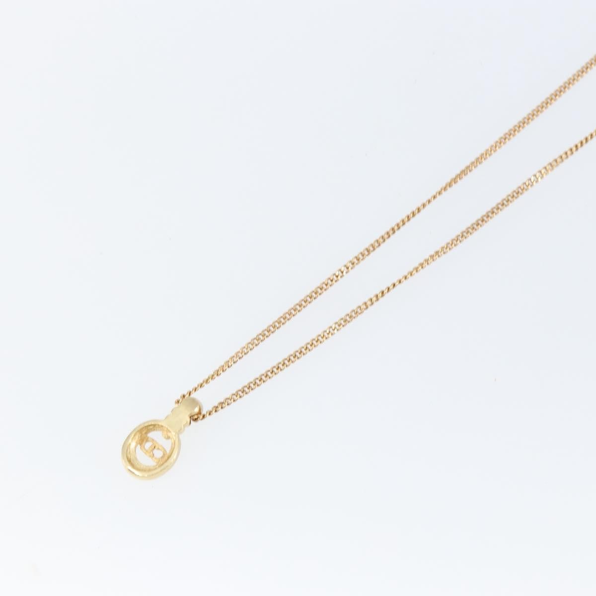 Christian Dior CD Pendant Necklace Metal, GOLD, METAL, Necklace