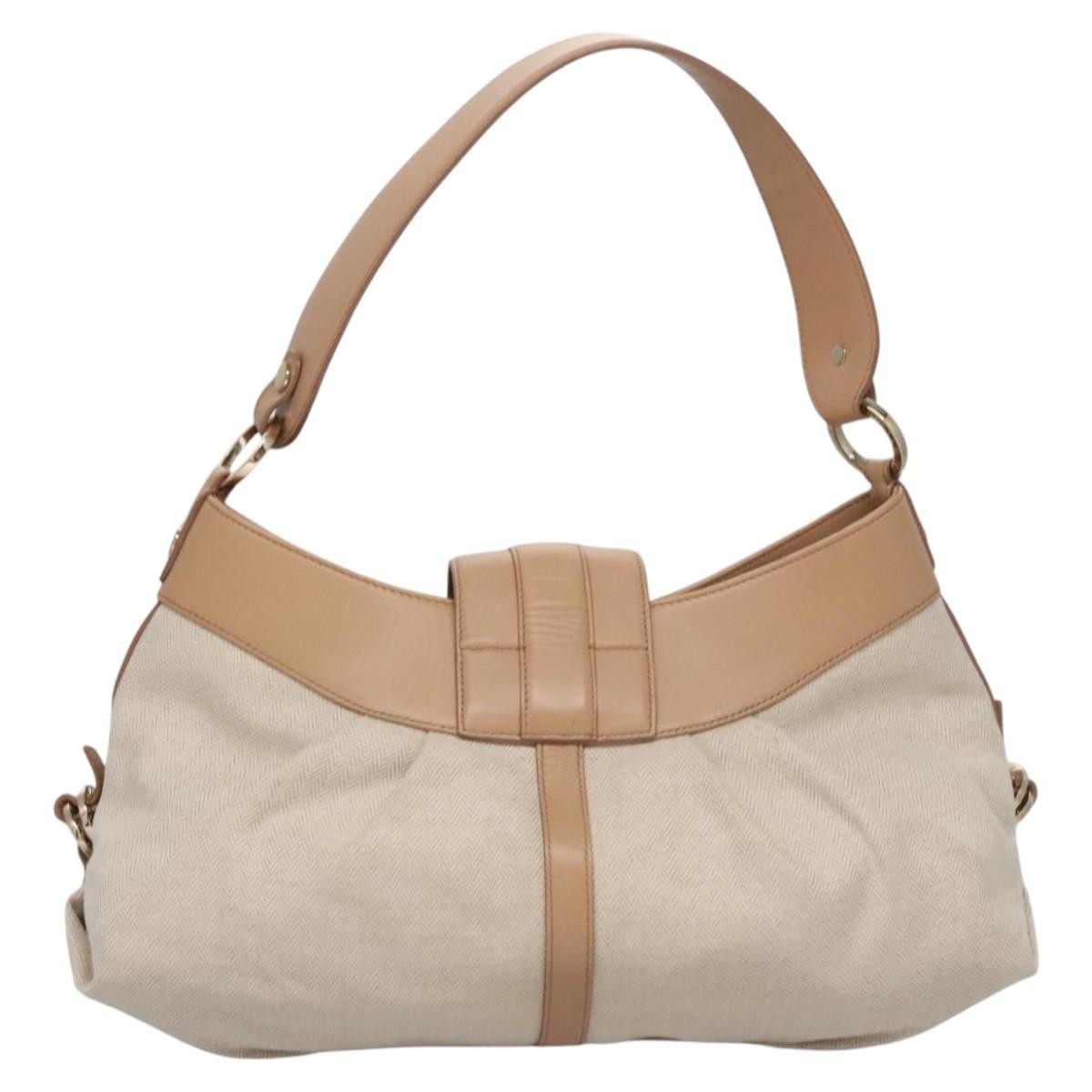 Bvlgari Chandra Hobo Canvas and Leather, BEIGE, CANVAS, Handbag