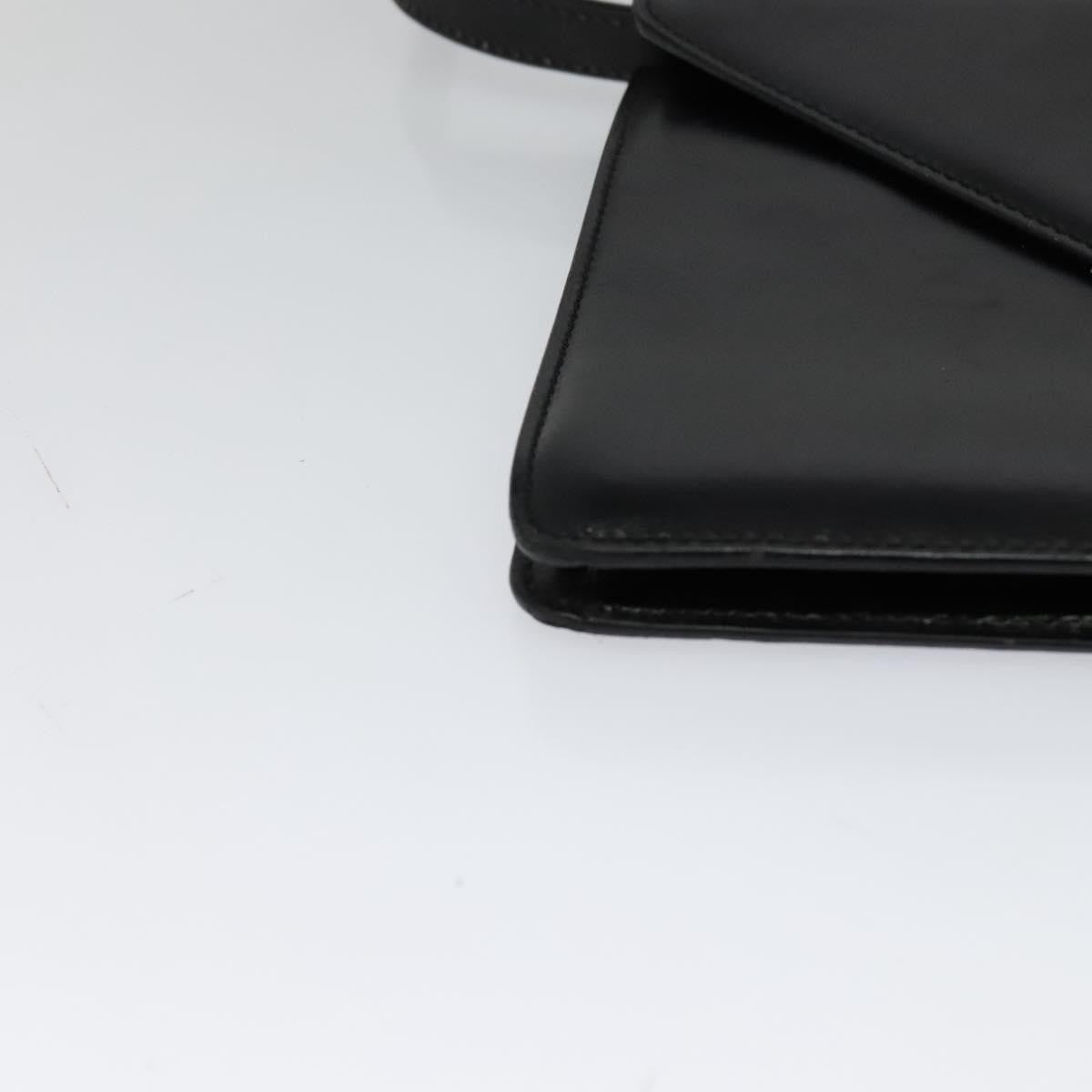 Celine Envelope Shoulder Bag Leather, BLACK, LEATHER, Shoulder bag