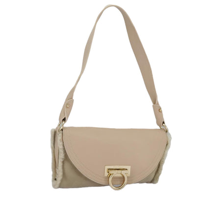 Salvatore Ferragamo Gancini Shoulder Bag Leather, PINK, LEATHER, Shoulder bag