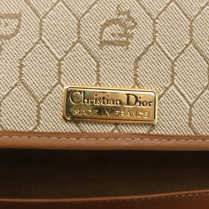 Christian Dior Vintage Honeycomb chain Canvas, BEIGE, CANVAS, Shoulder bag