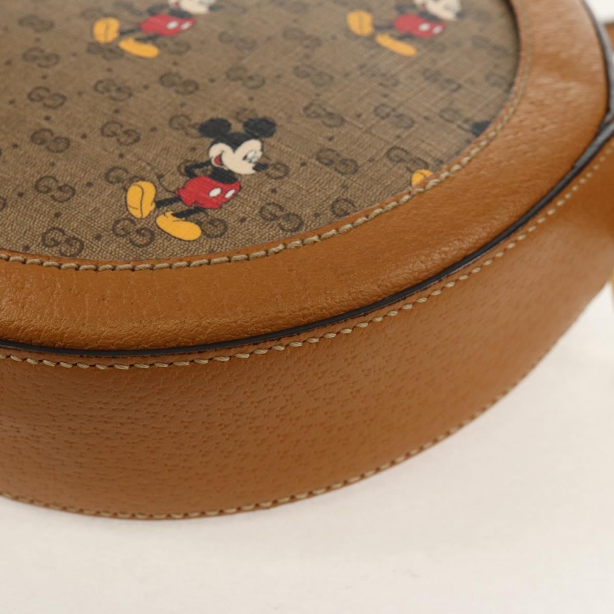 Gucci Disney Mickey Mouse Round Shoulder Bag Printed Mini GG Coated Canvas, BEIGE, CANVAS, Shoulder bag