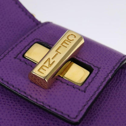 Celine Vintage turn lock shoulder bag Leather, PURPLE, LEATHER, Shoulder bag