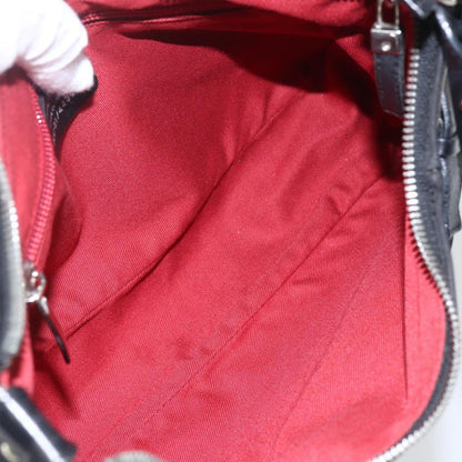 Salvatore Ferragamo Gancini Shoulder Bag Canvas, BLACK, CANVAS, Shoulder bag