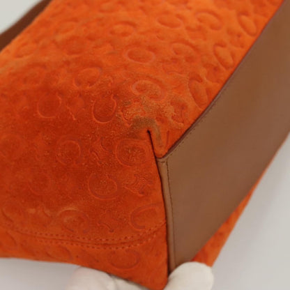 Celine C Macadam Handbag Suede, ORANGE, SUEDE, Handbag