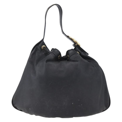 Gucci Interlocking Icon Drawstring Hobo Leather, BLACK, LEATHER, Shoulder bag