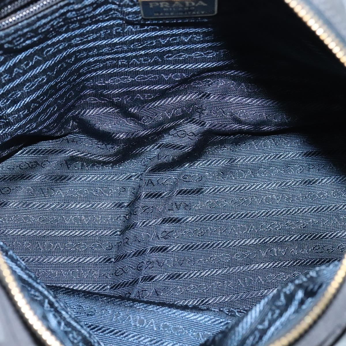 Prada Chain Shoulder Bag Quilted Tessuto, NAVY, NYLON, Shoulder bag