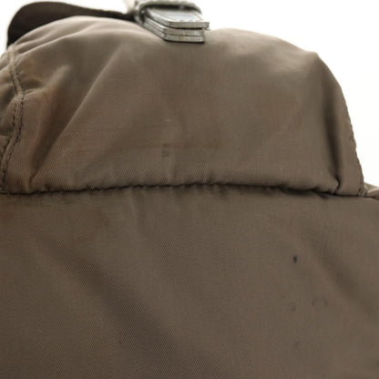 Prada Vela Double Front Pocket Backpack Tessuto with Saffiano Leather, GRAY, NYLON, Backpack