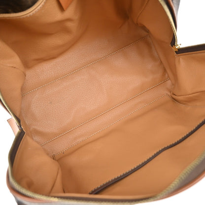 Celine Macadam Handbag Macadam with leather, BROWN, CANVAS, Handbag