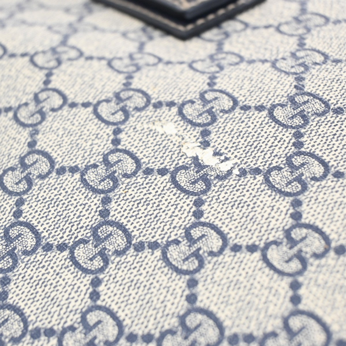 Gucci Plus Tote GG Coated Canvas with Leather, NAVY, CANVAS, Tote bag