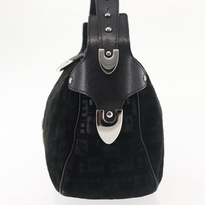 Bally Vintage Shoulder Bag Suede, BLACK, SUEDE, Shoulder bag