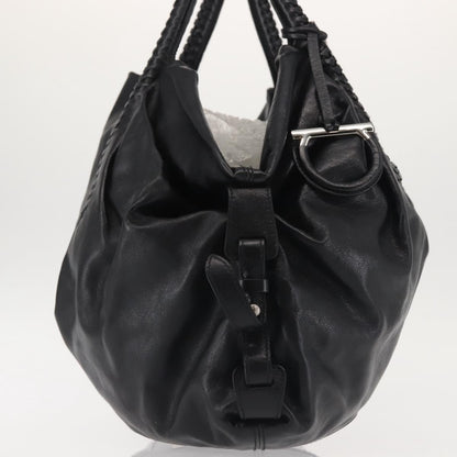 Salvatore Ferragamo Gancini Tote Leather, BLACK, LEATHER, Tote bag