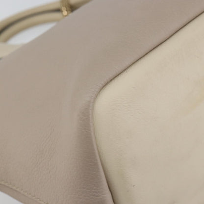 Chloe Bicolor Baylee Satchel Leather, GRAY, LEATHER, Tote bag