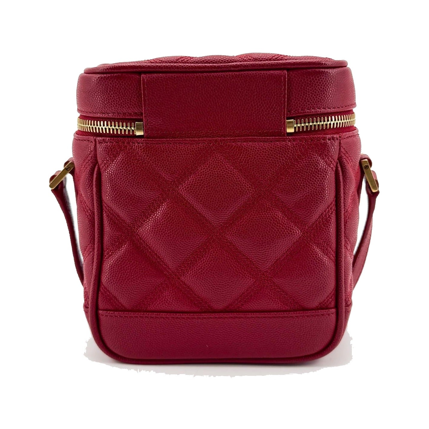 Saint Laurent 80's Vanity Quilted Leather, Red, Leather, Handbag
