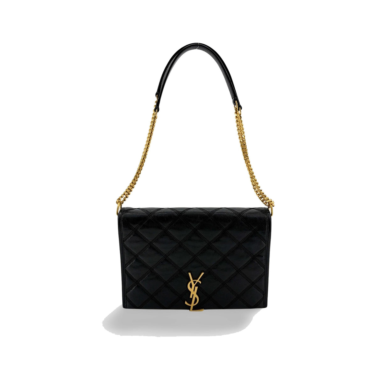 Saint Laurent Becky Quilted Leather, Black, Leather, Shoulder Bag
