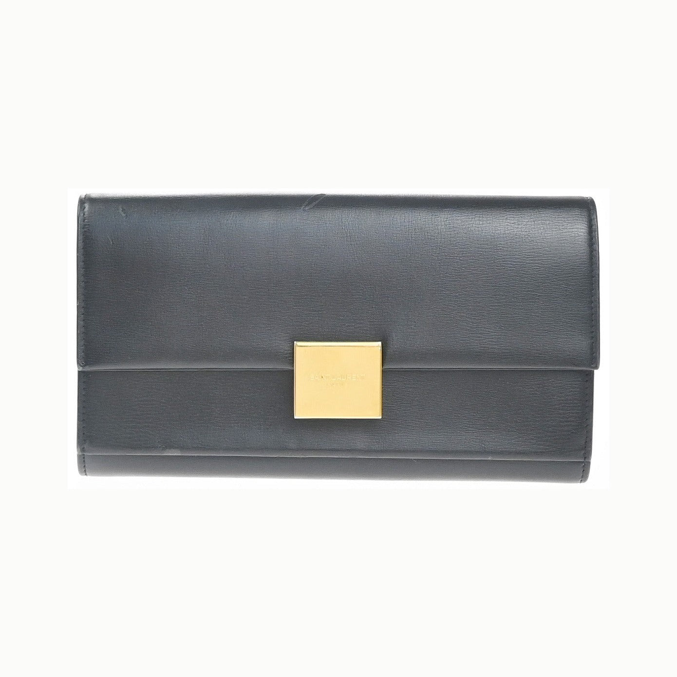 Saint Laurent Bellechasse Flap Leather, Black, Leather, Wallet