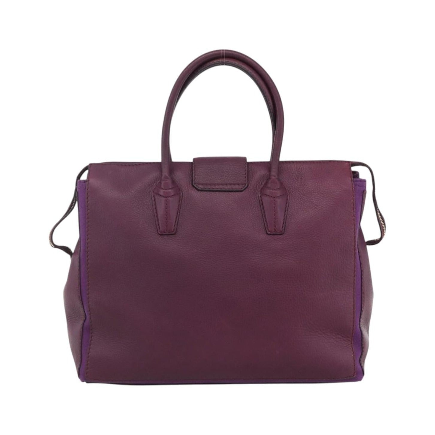 Saint Laurent Bicolor Muse Two Cabas Leather, Purple, Leather, Tote Bag