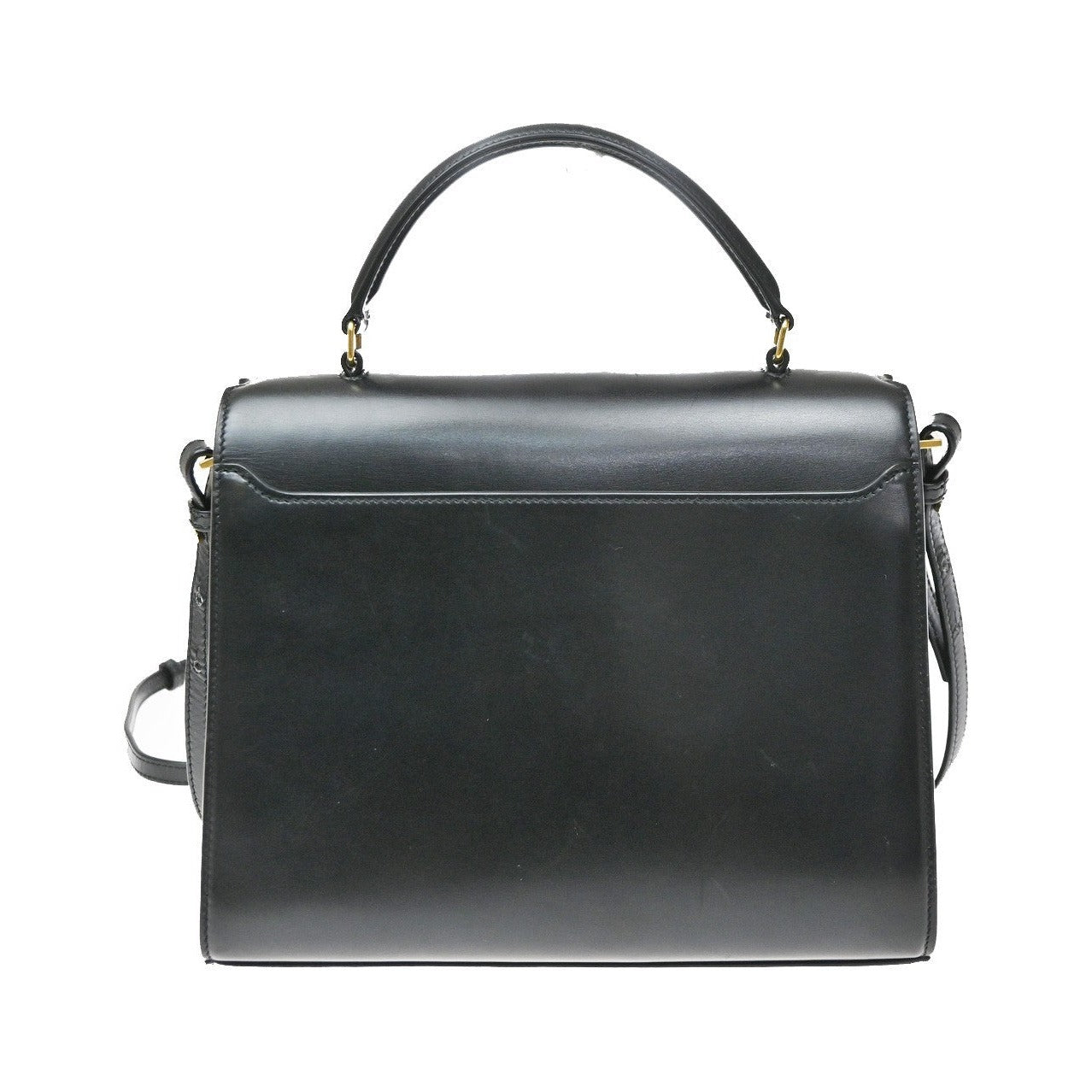 Saint Laurent Cassandra Leather, Black, Leather, Shoulder Bag