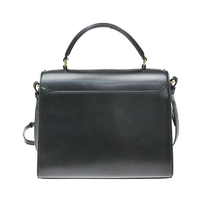 Saint Laurent Cassandra Leather, Black, Leather, Shoulder Bag