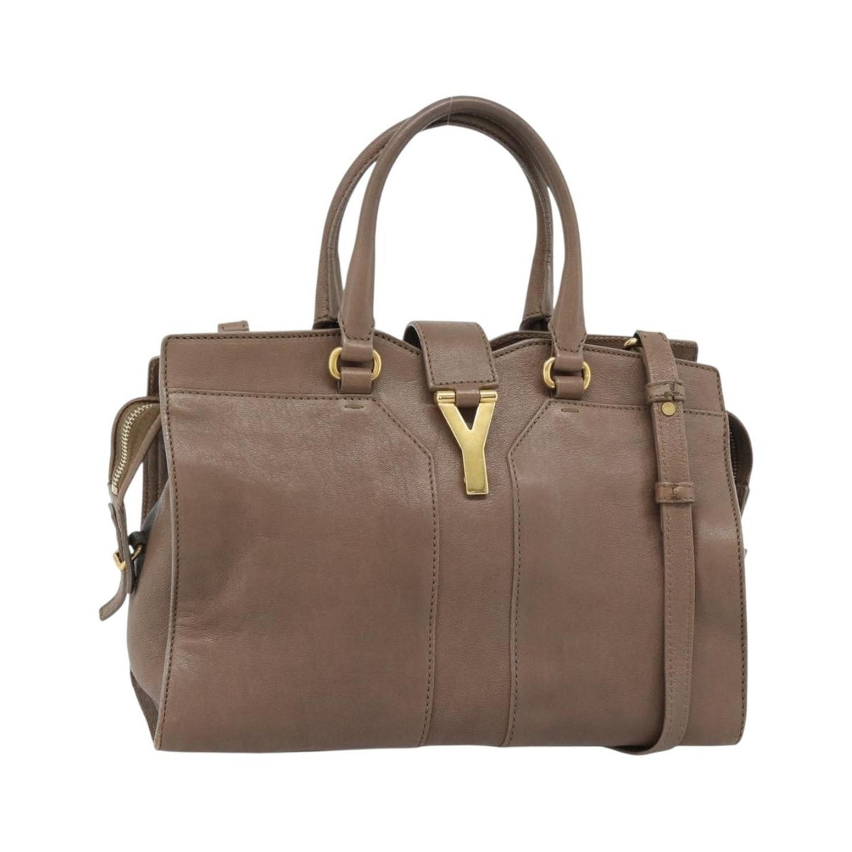 Saint Laurent Chyc Cabas Leather, Brown, Leather, Tote Bag