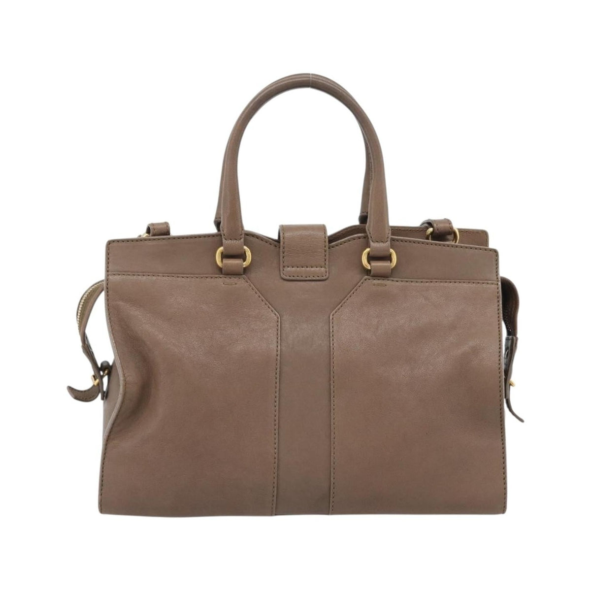 Saint Laurent Chyc Cabas Leather, Brown, Leather, Tote Bag