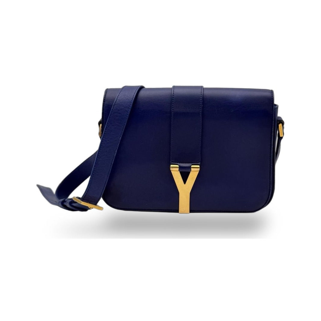 Saint Laurent Chyc Clutch Leather, Blue, Leather, Clutch