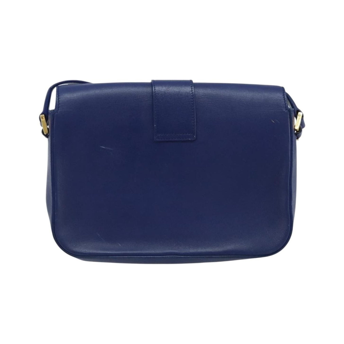 Saint Laurent Chyc Flap Leather, Blue, Leather, Shoulder Bag