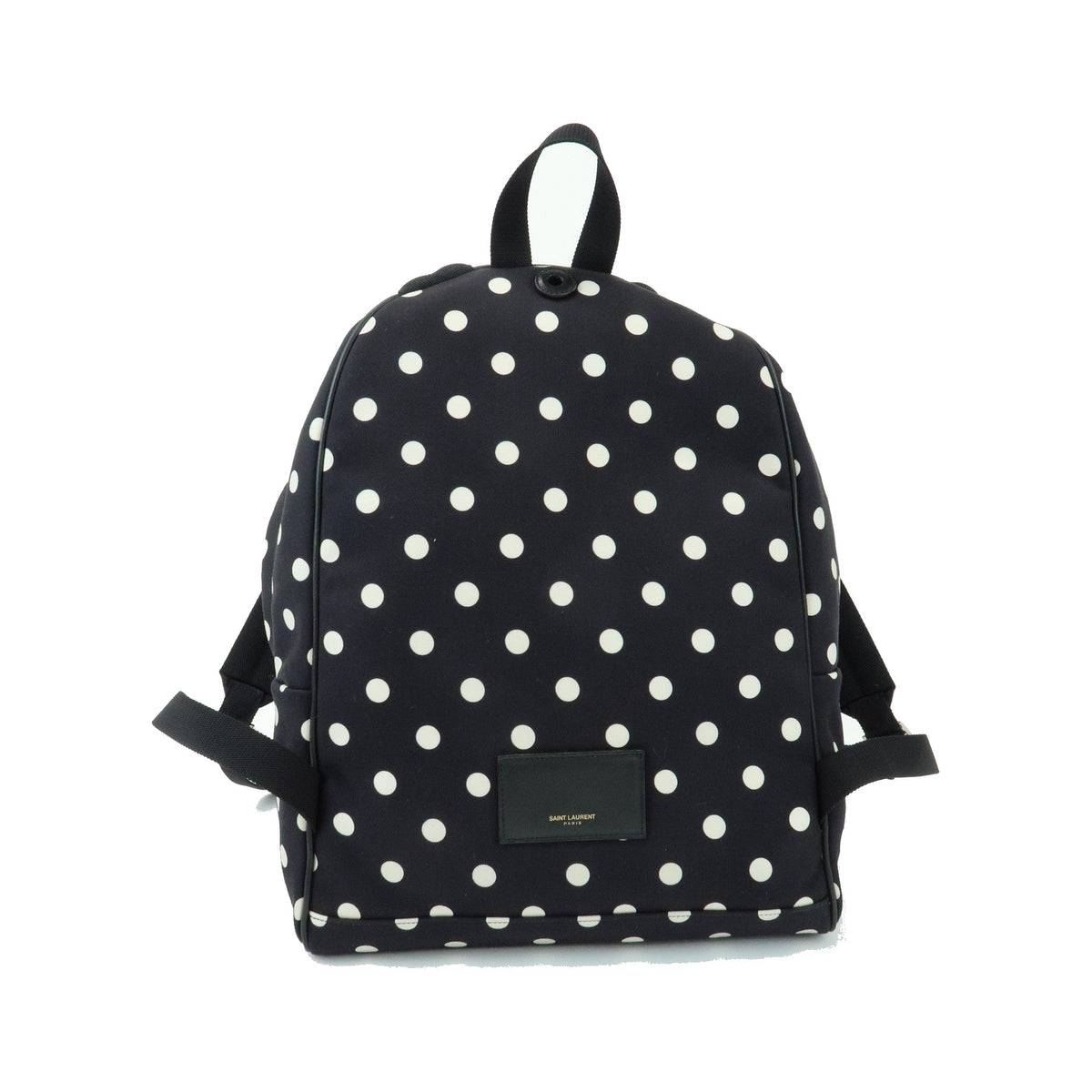 Saint Laurent City Printed Canvas, Black, Canvas, Backpack