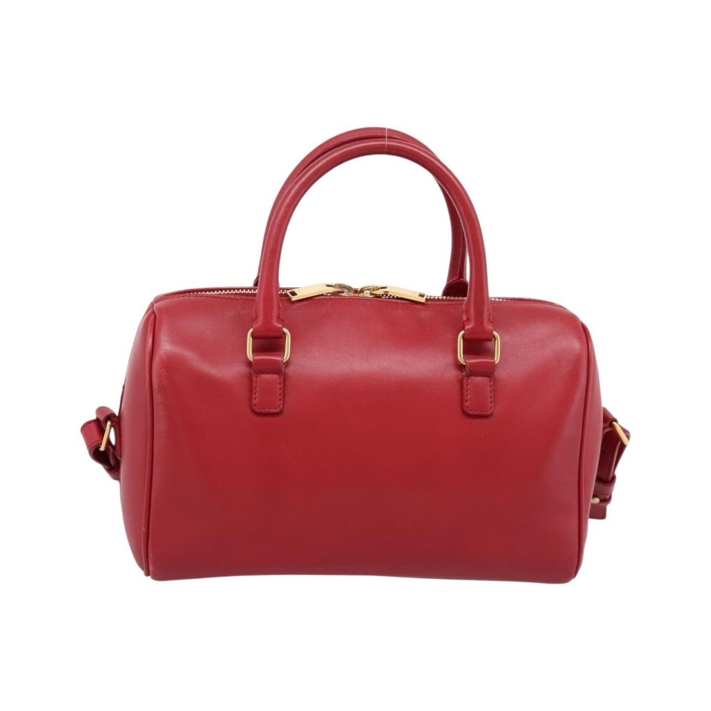 Saint Laurent Classic Baby Duffle Leather, Red, Leather, Handbag