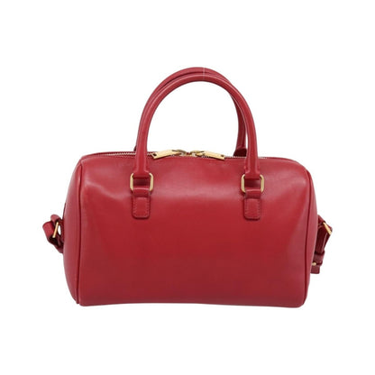 Saint Laurent Classic Baby Duffle Leather, Red, Leather, Handbag