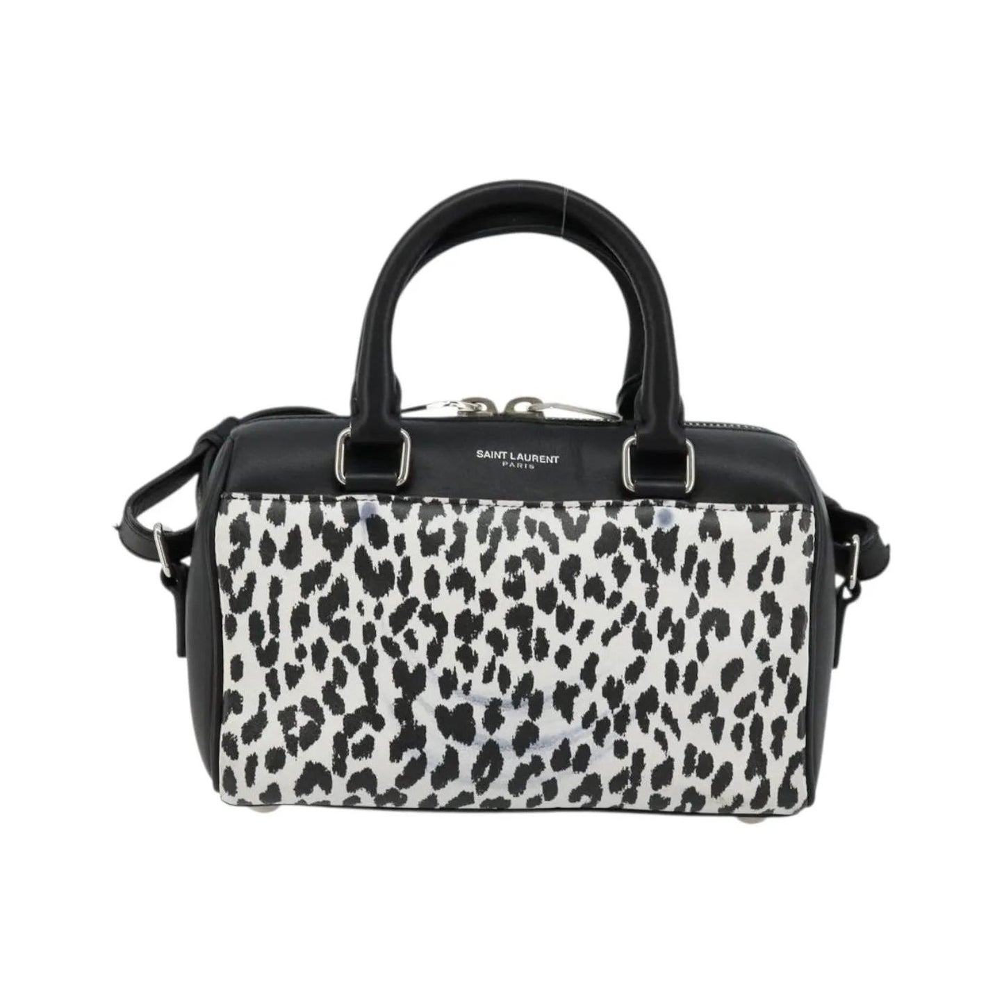 Saint Laurent Classic Baby Duffle Printed Leather, Black, Leather, Handbag