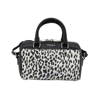 Saint Laurent Classic Baby Duffle Printed Leather, Black, Leather, Handbag