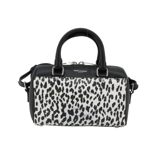 Saint Laurent Classic Baby Duffle Printed Leather, Black, Leather, Handbag
