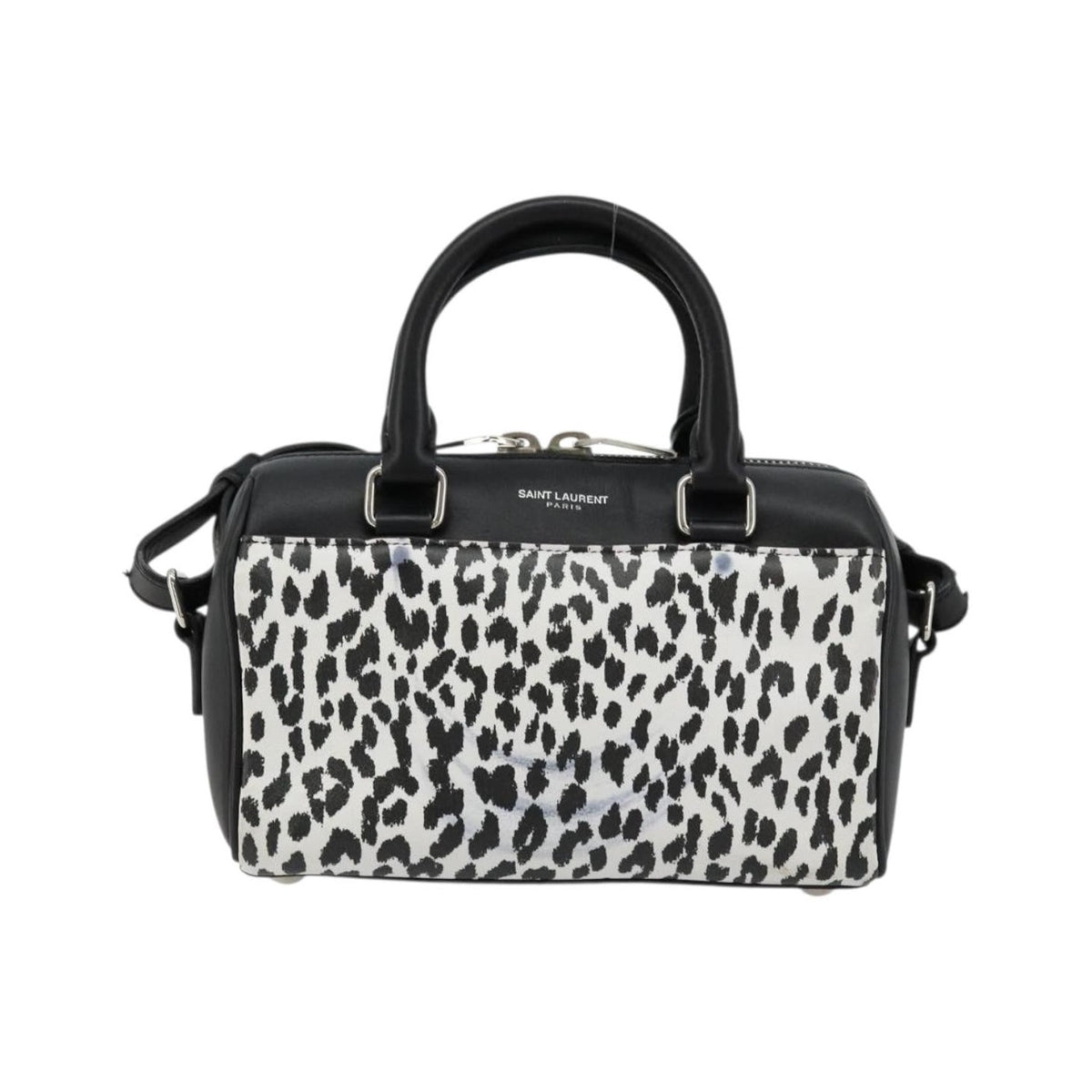 Saint Laurent Classic Baby Duffle Printed Leather, Black, Leather, Handbag