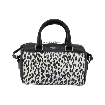 Saint Laurent Classic Baby Duffle Printed Leather, Black, Leather, Handbag