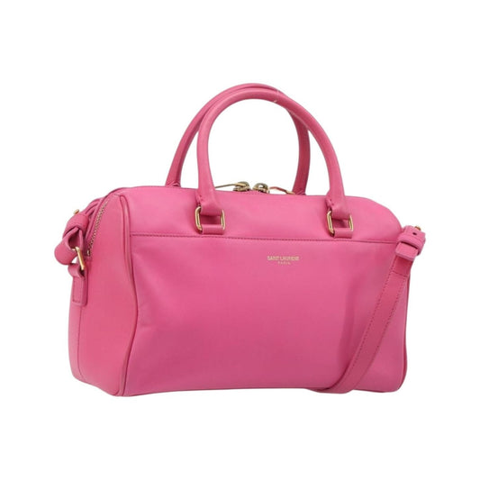 Saint Laurent Classic Duffle Leather, Pink, Leather, Handbag