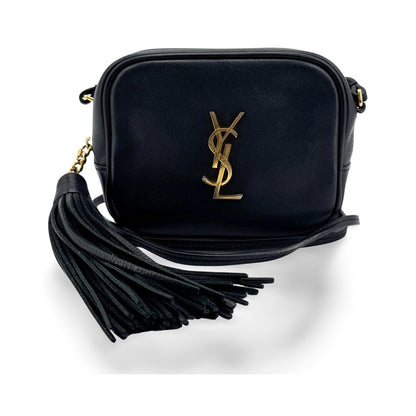 Saint Laurent Classic Monogram Blogger Leather, Black, Leather, Crossbody Bag