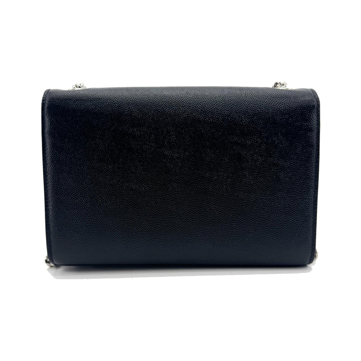 Saint Laurent Classic Monogram Flap Chain Leather, Black, Leather, Crossbody Bag