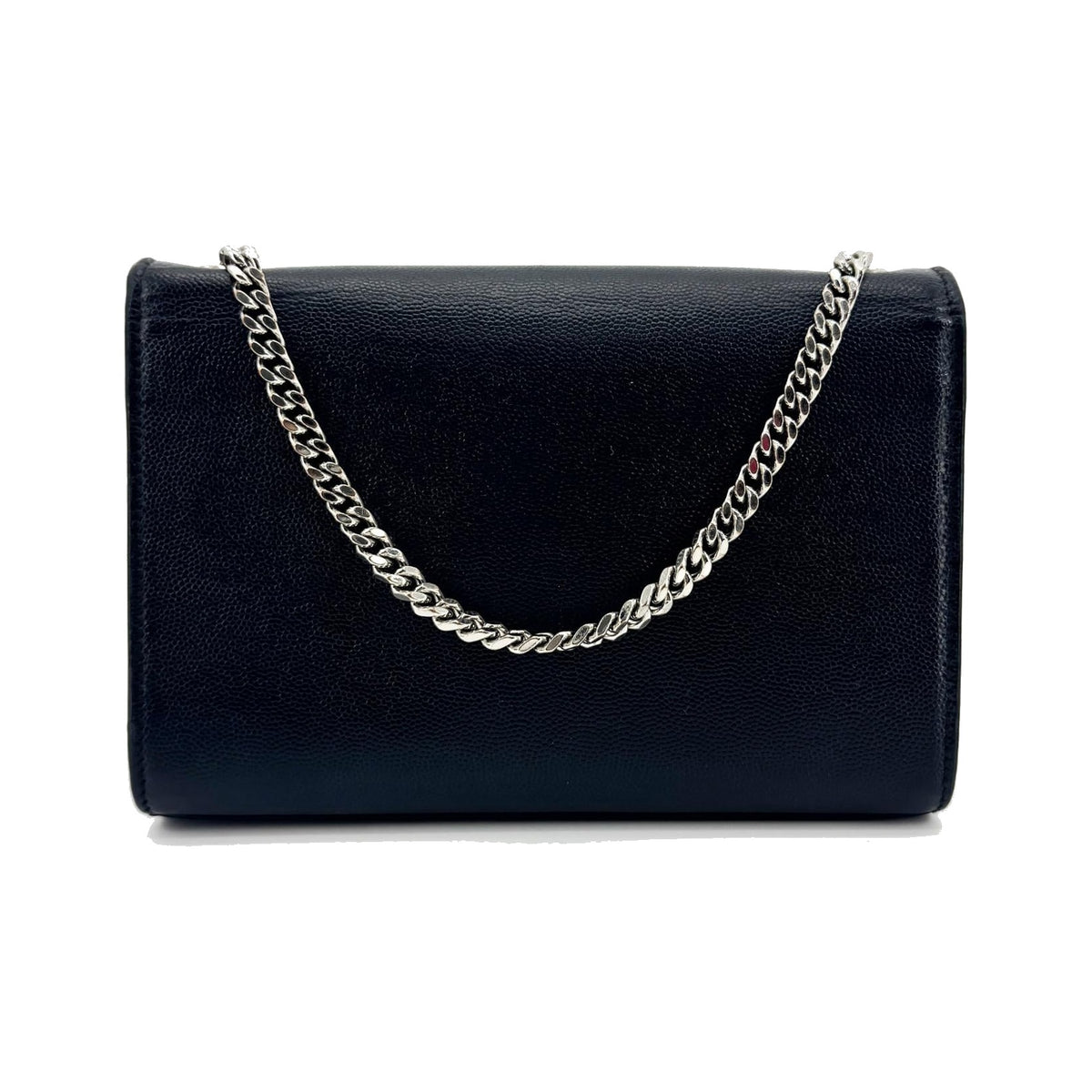 Saint Laurent Classic Monogram Grainy Leather, Black, Leather, Crossbody Bag