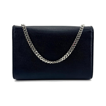 Saint Laurent Classic Monogram Grainy Leather, Black, Leather, Crossbody Bag