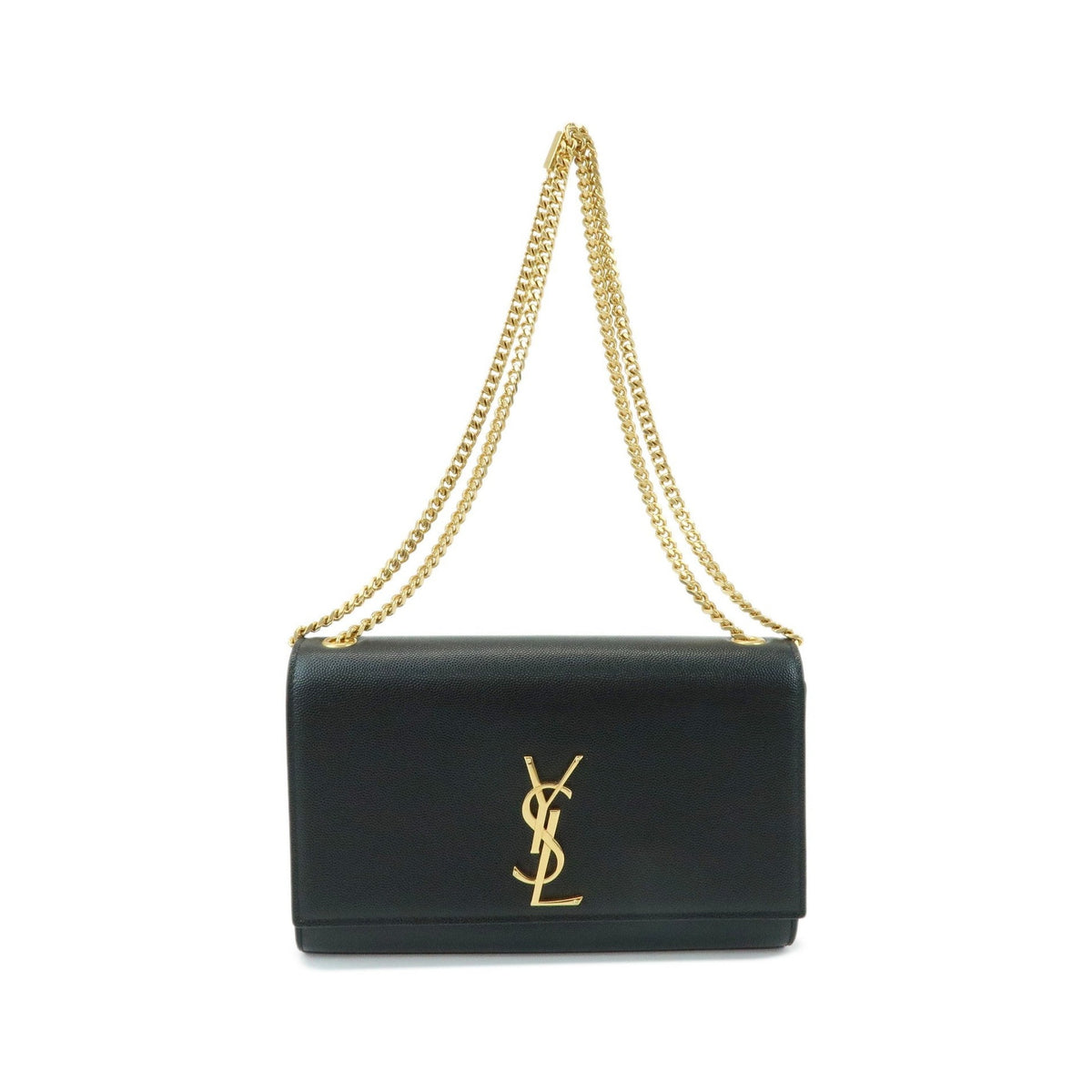 Saint Laurent Classic Monogram Leather, Black, Leather, Crossbody Bag
