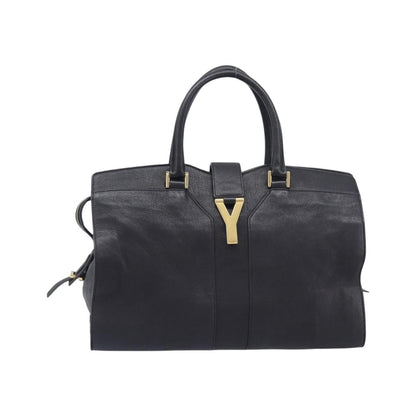 Saint Laurent Classic Y Cabas Leather, Black, Leather, Tote Bag