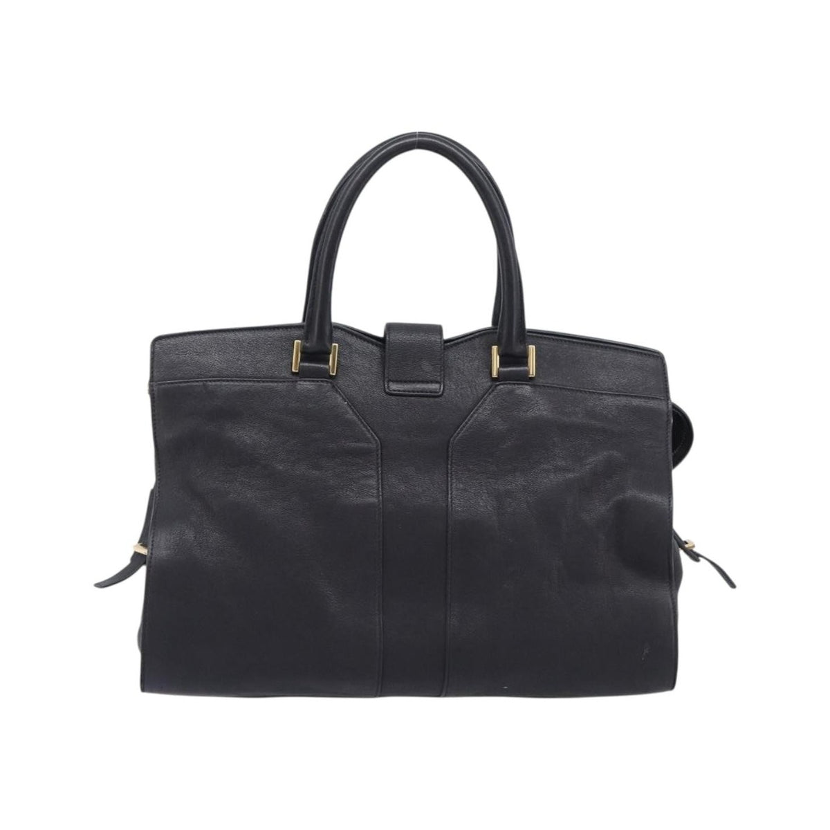 Saint Laurent Classic Y Cabas Leather, Black, Leather, Tote Bag
