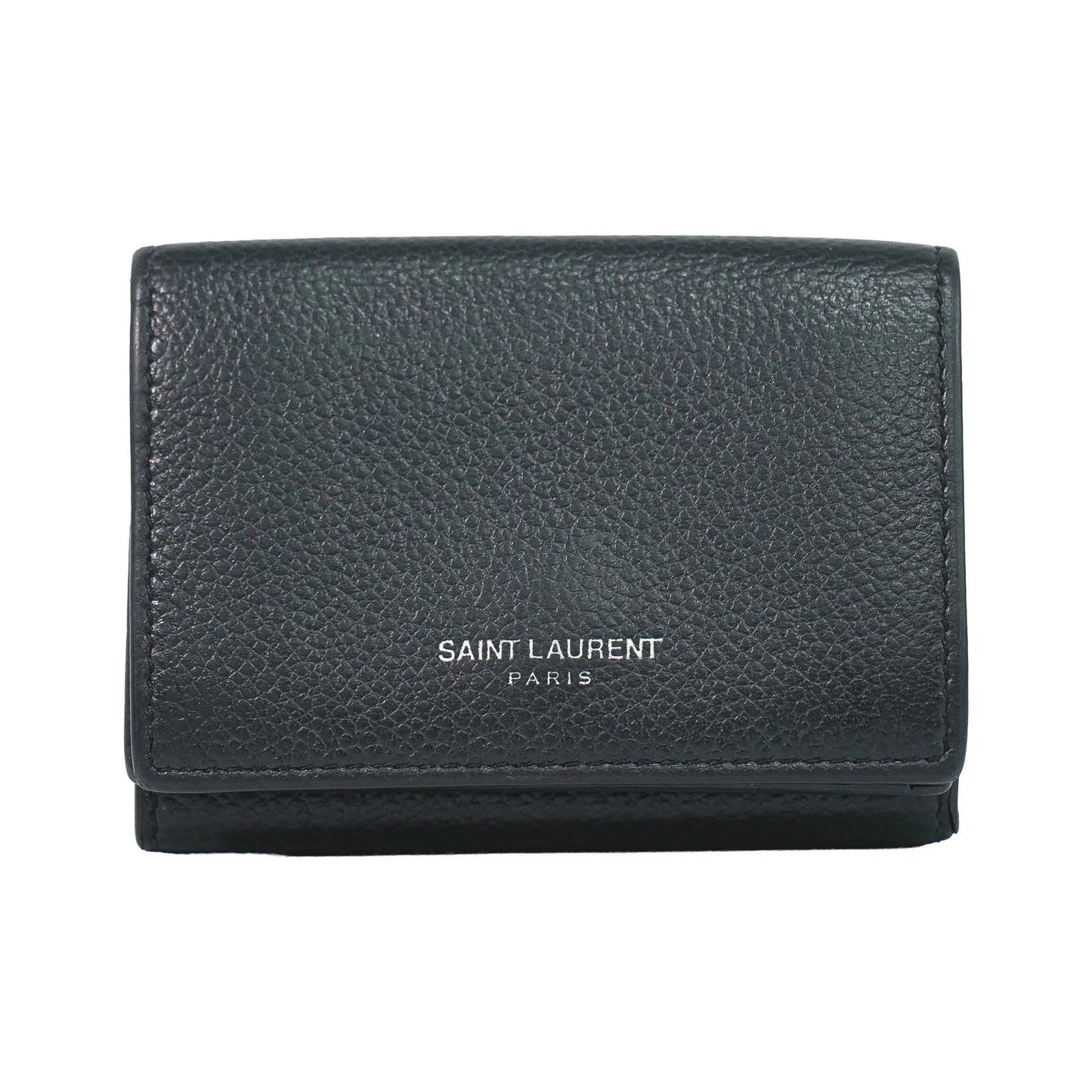 Saint Laurent Compact Matelasse Leather, Black, Leather, Wallet