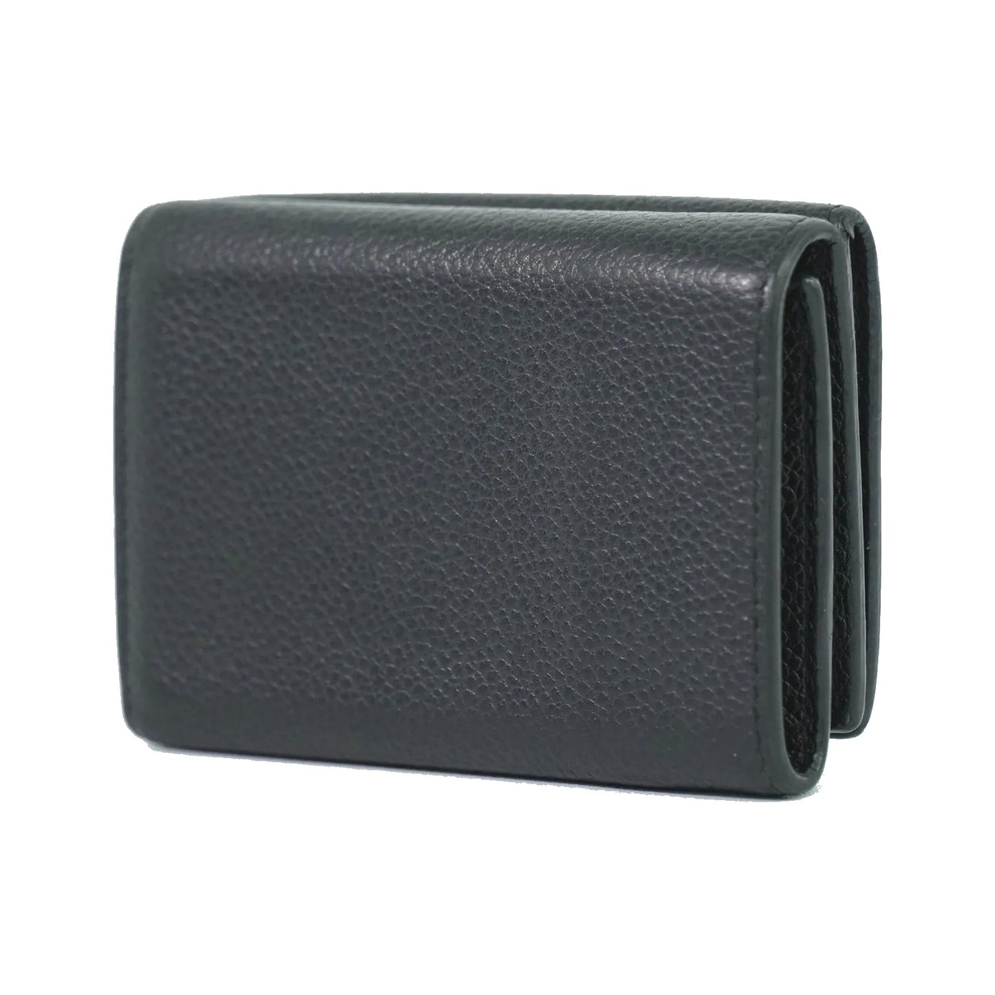 Saint Laurent Compact Matelasse Leather, Black, Leather, Wallet