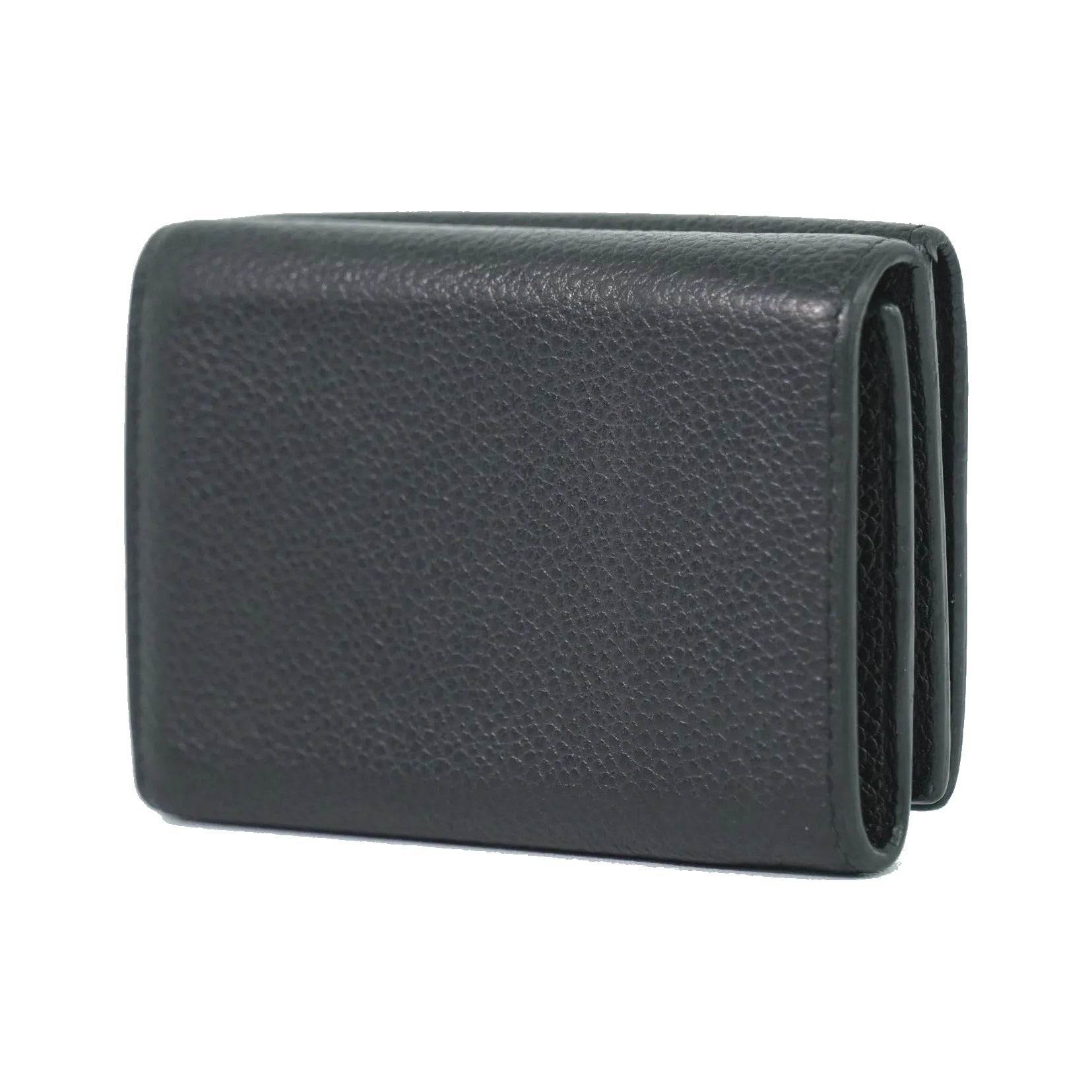 Saint Laurent Compact Matelasse Leather, Black, Leather, Wallet