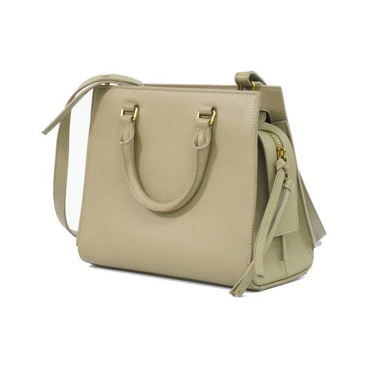 Saint Laurent East Side Smooth Leather, Beige, Leather, Tote Bag